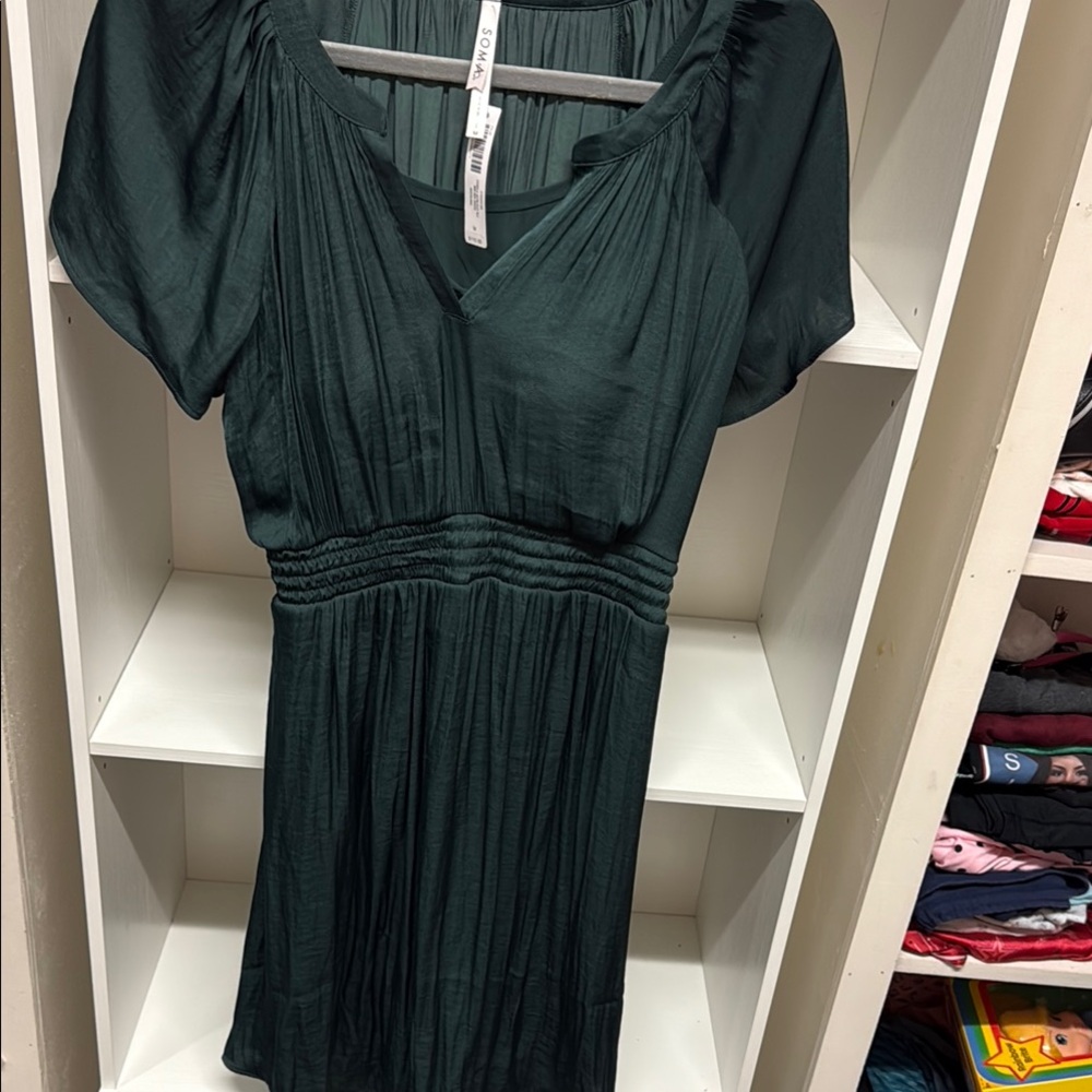 Soma Silk Deep Green Dress